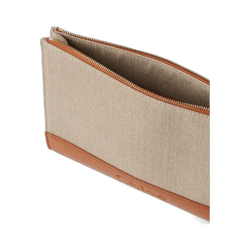 Embossed-Logo Clutch Bag