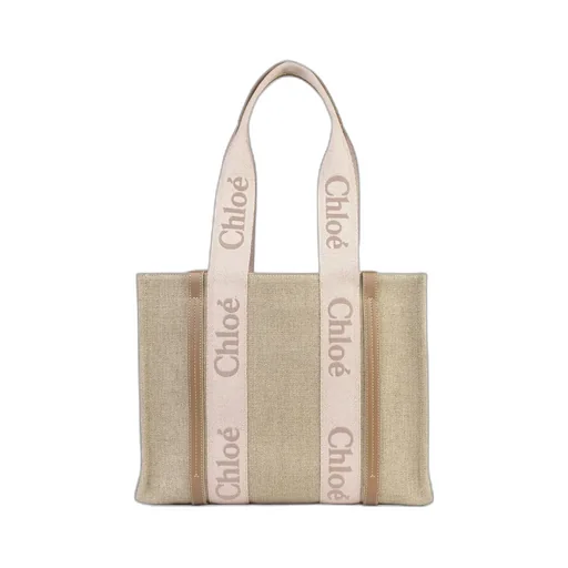 Woody Logo Detailed Medium Tote Bag