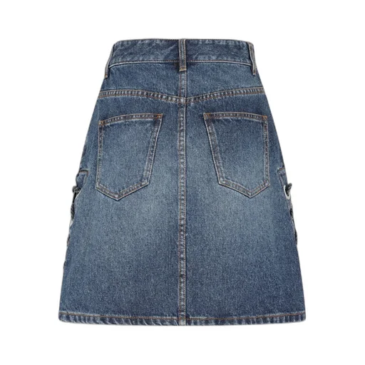 Logo Lace-Up Denim Skirt