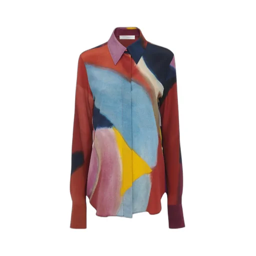 Printed Long-Sleeved Blouse