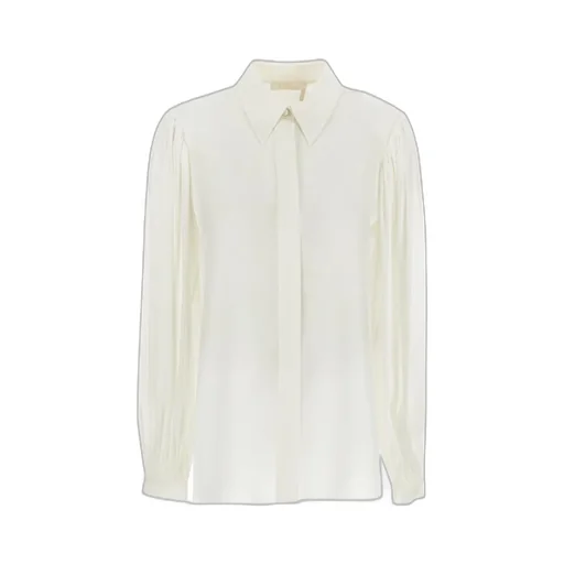 Long-Sleeved Button-Concealed Blouse