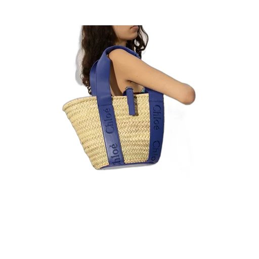 Logo-Tape Interwoven Beach Bag