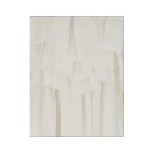 Ruffled Neckline Ramie Dress