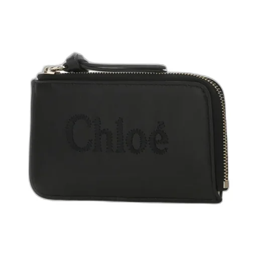 Zipped Logo Embroidered Cardholder