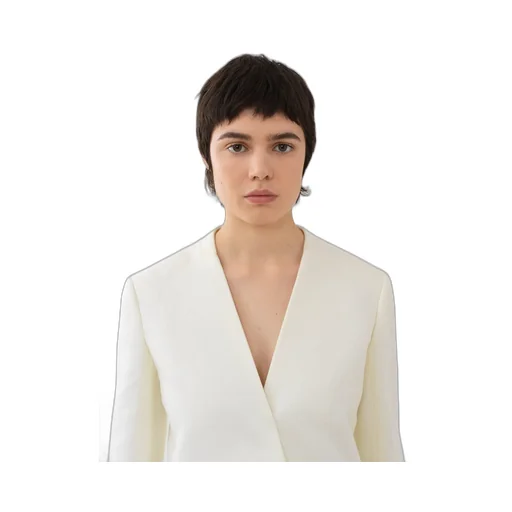 V-Neck Linen Blazer