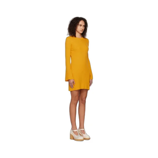 Flared Long-Sleeved Dress