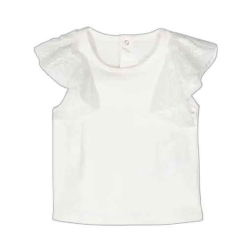 Crewneck Flutter-Sleeved T-Shirt