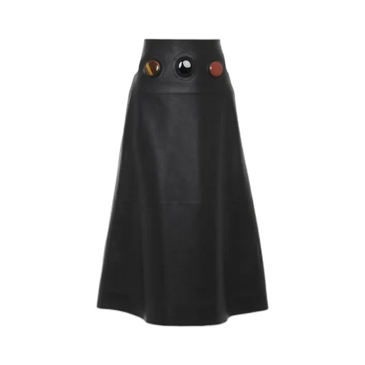 Logo Leather Skirt
