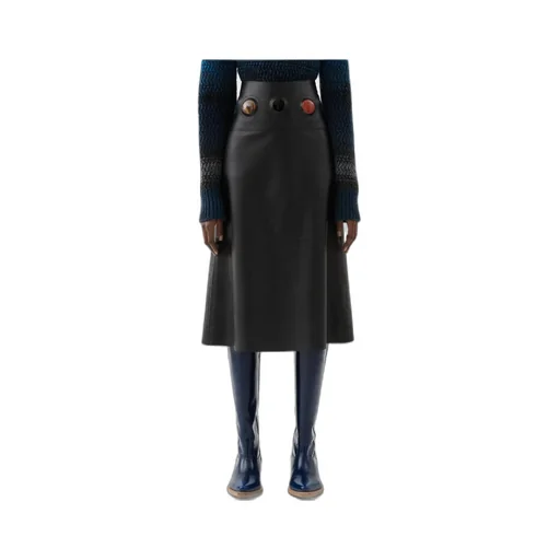 Logo Leather Skirt