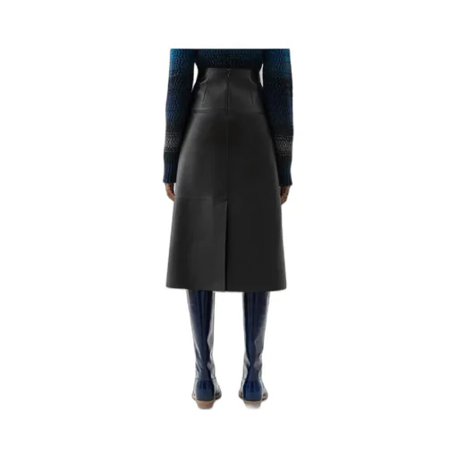 Logo Leather Skirt