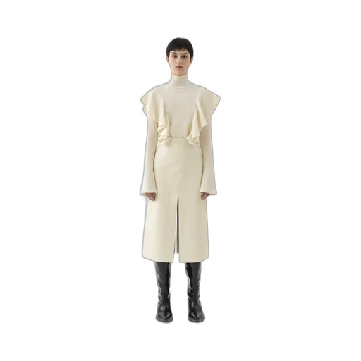 Ruffled High-Neck Jumper
