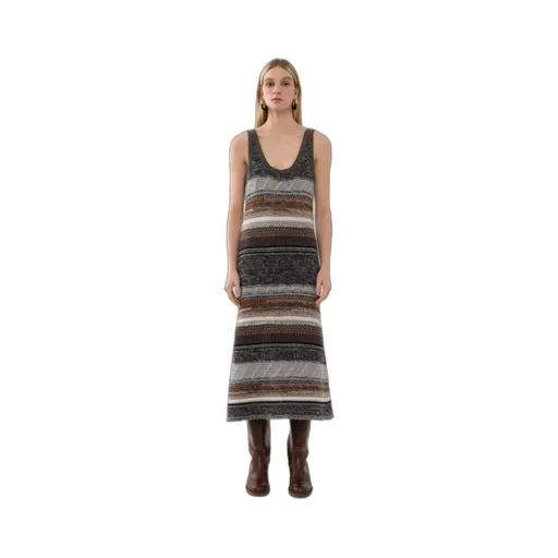 Striped Knitted Maxi Dress