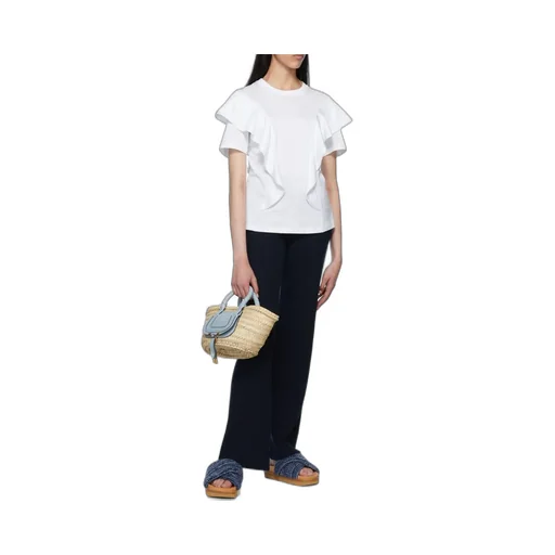 Ruffled Cotton T-Shirt