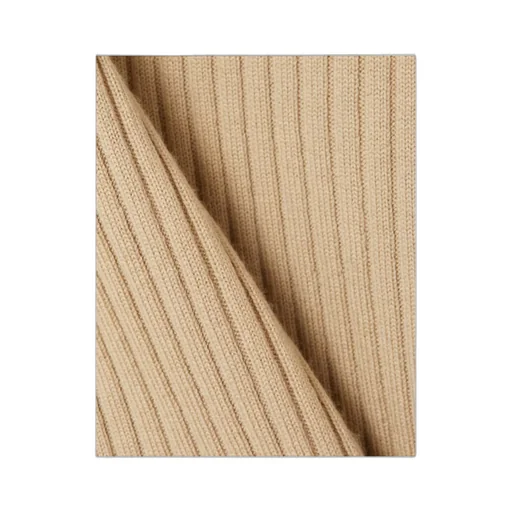 Logo Lantern Sleeve Rib Wool Blended Pullover