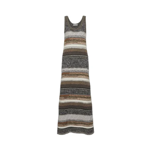 Striped Knitted Maxi Dress