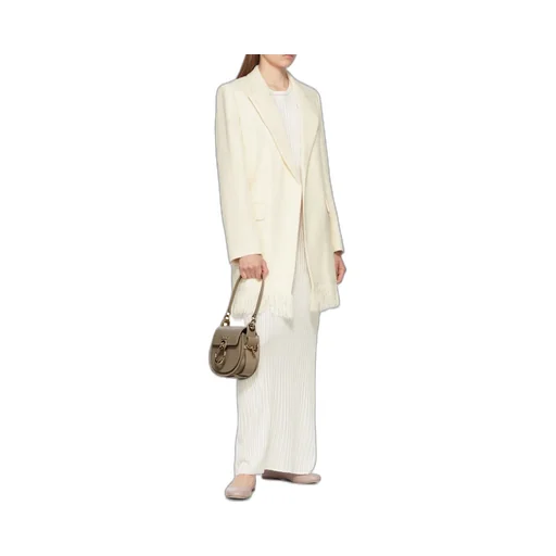 Tess Logo Embossed Ring Embellished Shoulder Bag