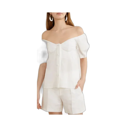 Off-Shoulder Bustier Linen Top