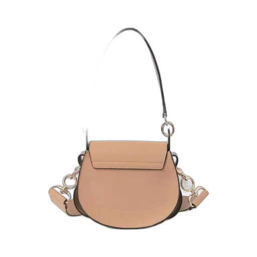 Tess Logo Embossed Ring Embellished Shoulder Bag