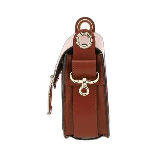 Tess Logo Embossed Ring Embellished Shoulder Bag