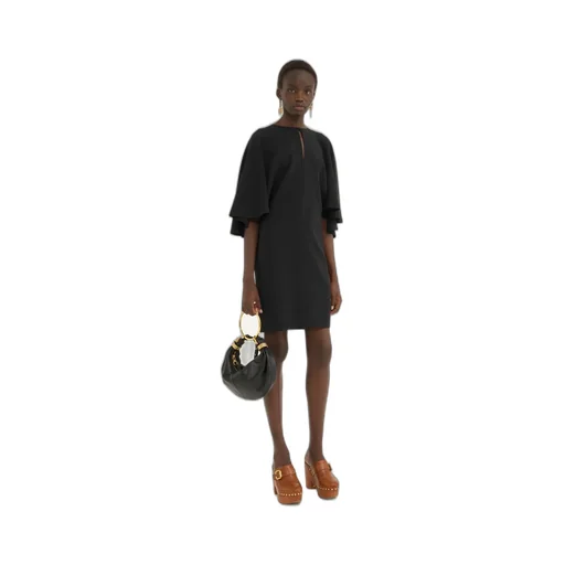 Cape Sleeves Mini Dress