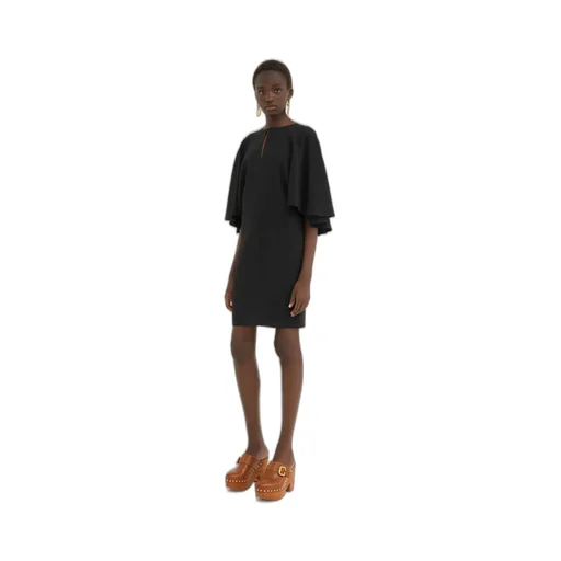 Cape Sleeves Mini Dress