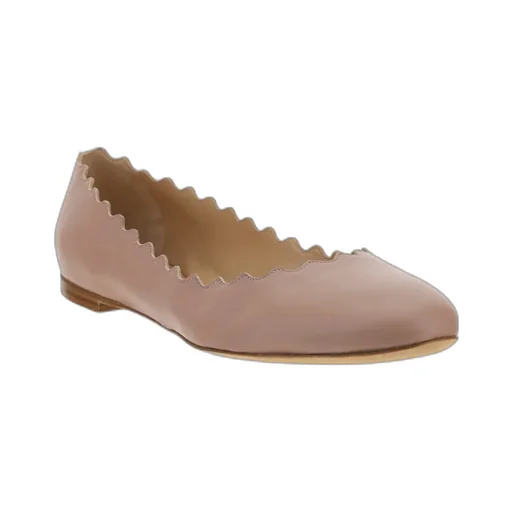 Lauren Scalloped-Trim Ballerinas