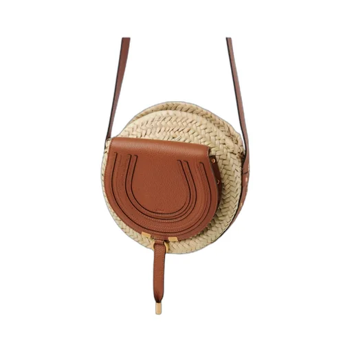 Marcie Raffia Logo Detailed Crossbody Bag