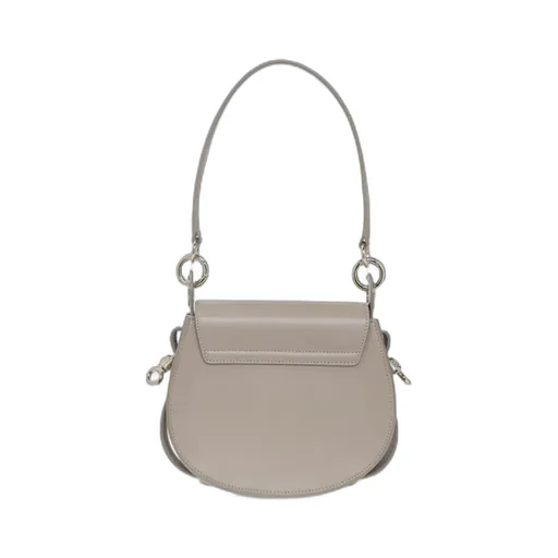 Tess Logo Embossed Ring Embellished Shoulder Bag