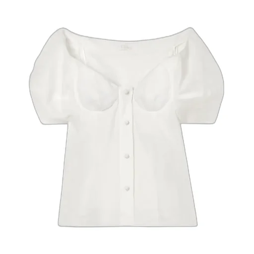 Off-Shoulder Bustier Linen Top