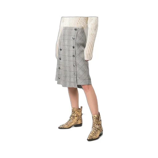Checked Pleated Skirt