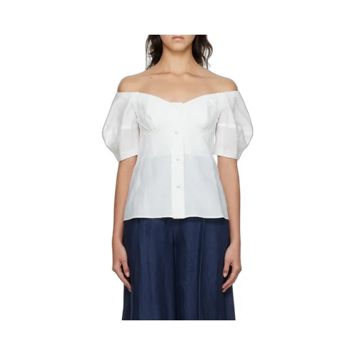 Off-Shoulder Bustier Linen Top