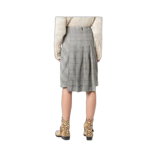 Checked Pleated Skirt