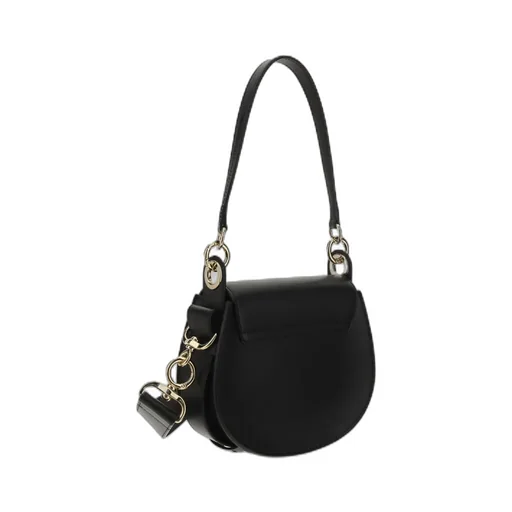 Tess Logo Embossed Ring Embellished Shoulder Bag