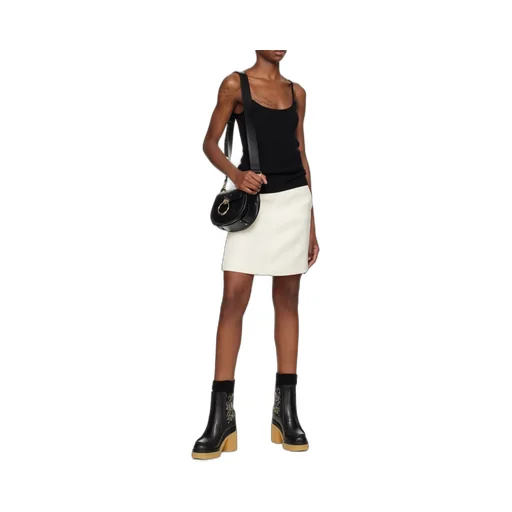 Tess Logo Embossed Ring Embellished Shoulder Bag