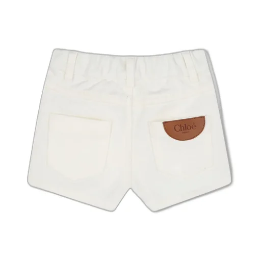 Scallop-Edge Denim Shorts