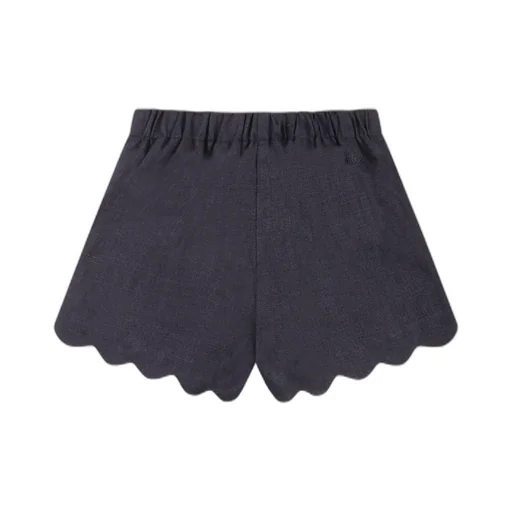 Scallop-Edge Linen Shorts