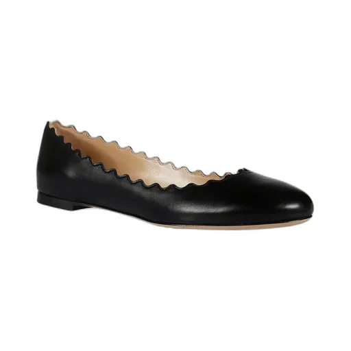 Scallop-Edge Ballerina Flats