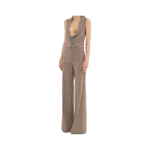 Plaid Wool Bell Bottoms