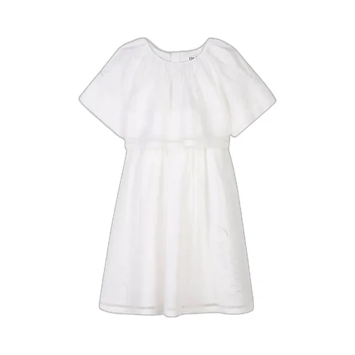 Flared Hem Broderie-Anglaise Dress