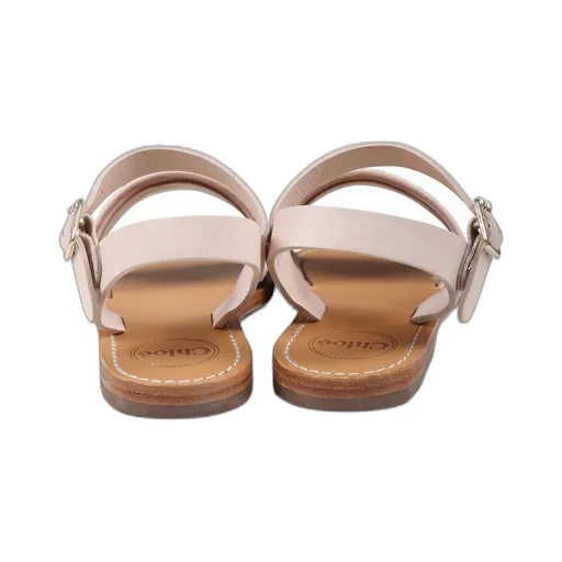Logo Embroidered Buckle-Strap Sandals