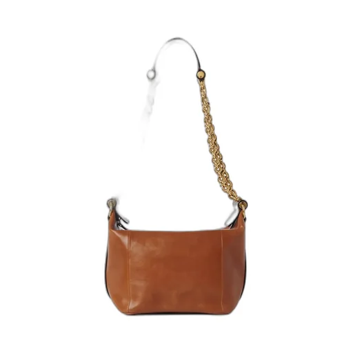 Chain-Trimmed Leather Bag