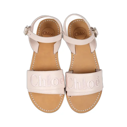 Logo Embroidered Buckle-Strap Sandals