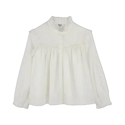 Long Sleeved Ruffled Detail Blouse