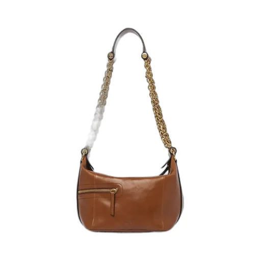 Chain-Trimmed Leather Bag