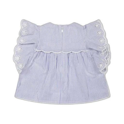 Striped Ruffled Poplin Blouse