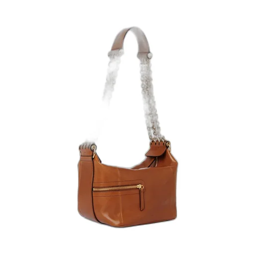 Chain-Trimmed Leather Bag