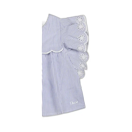 Striped Ruffled Poplin Blouse