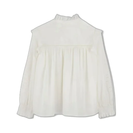 Long Sleeved Ruffled Detail Blouse