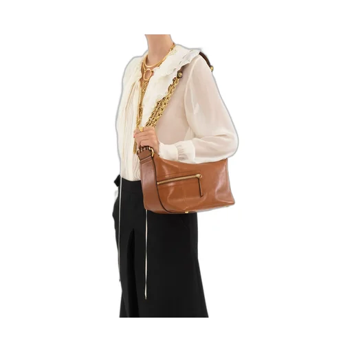 Chain-Trimmed Leather Bag