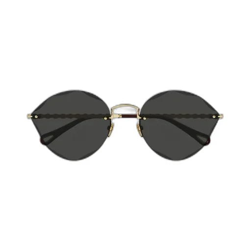 Geometric-Frame Rimless Sunglasses